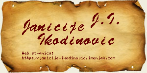 Janićije Ikodinović vizit kartica